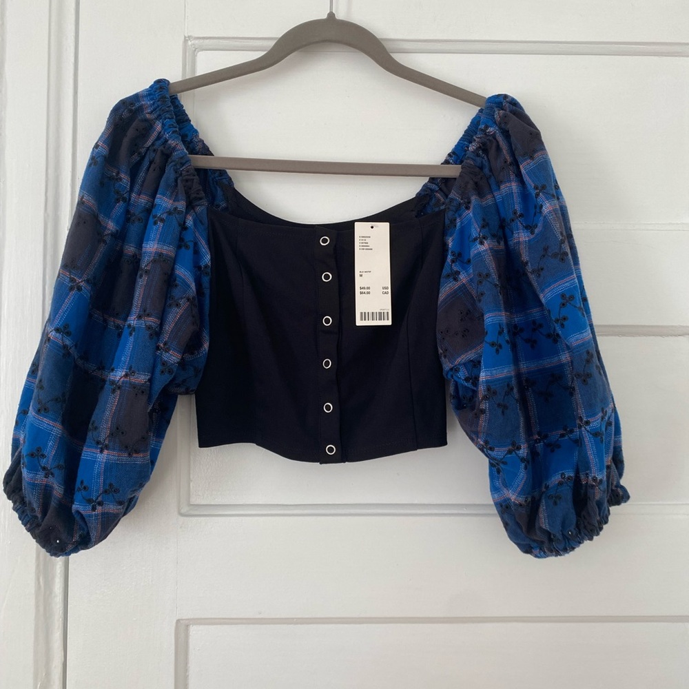 Urban Outfitters boho festival crop top with balloon sleeves new!